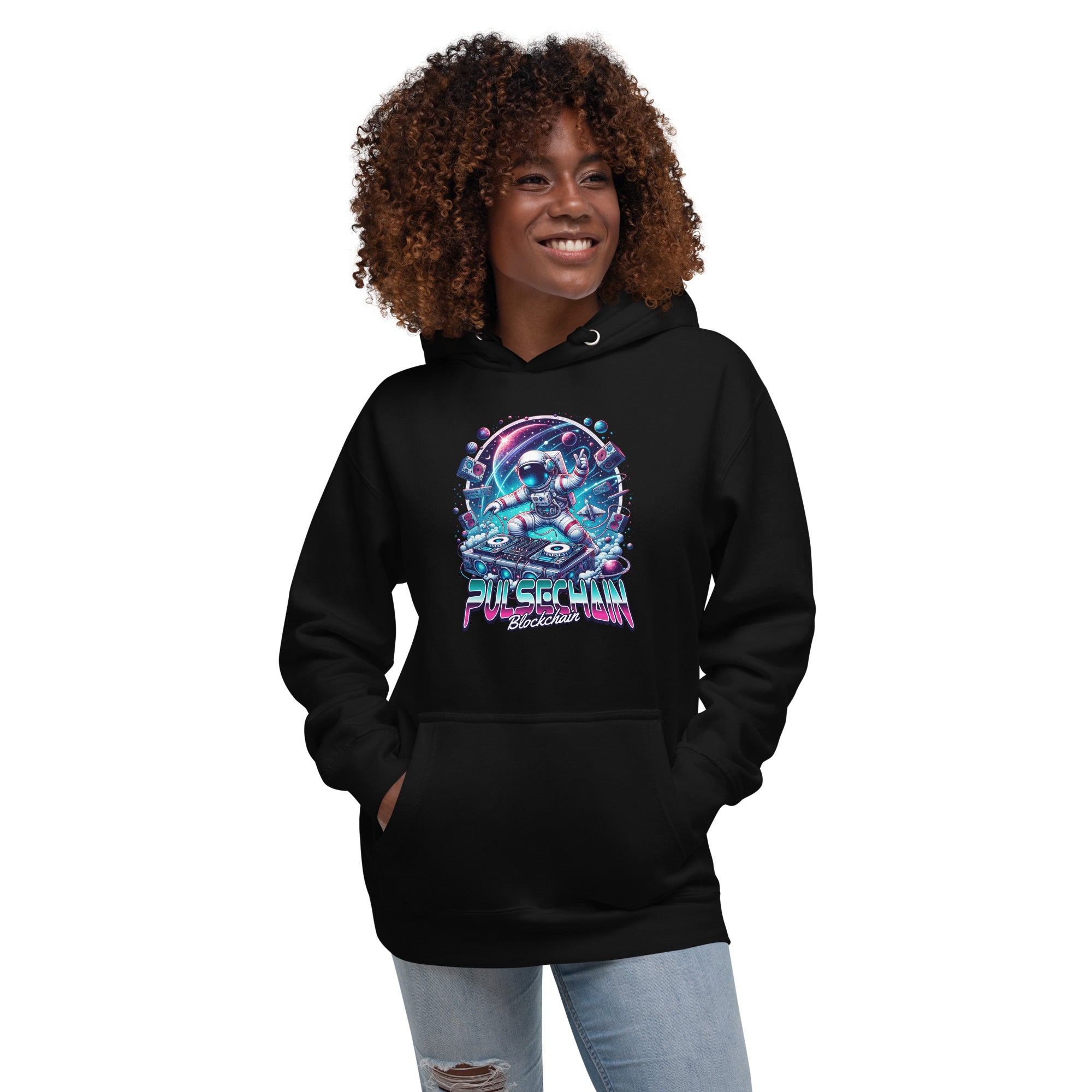 Pulsechain DJ MoonMan Unisex Hoodie