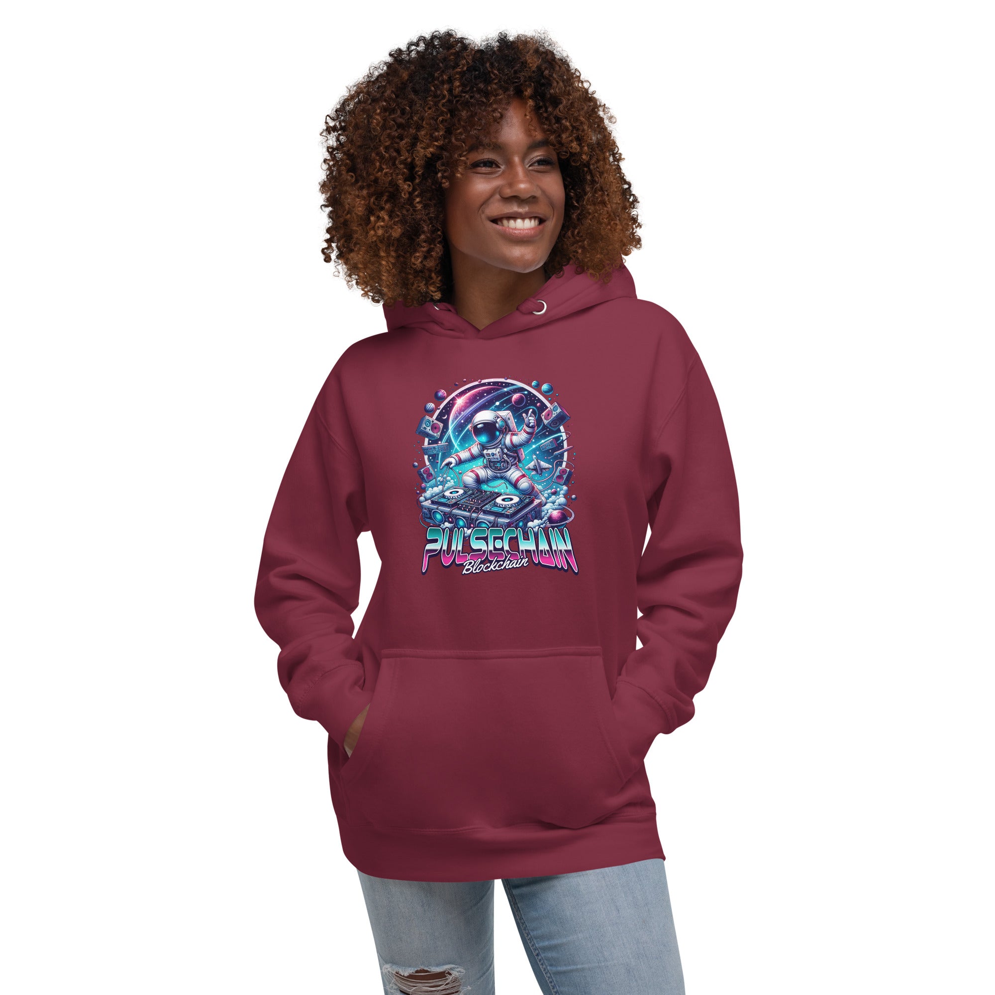 Pulsechain DJ MoonMan Unisex Hoodie