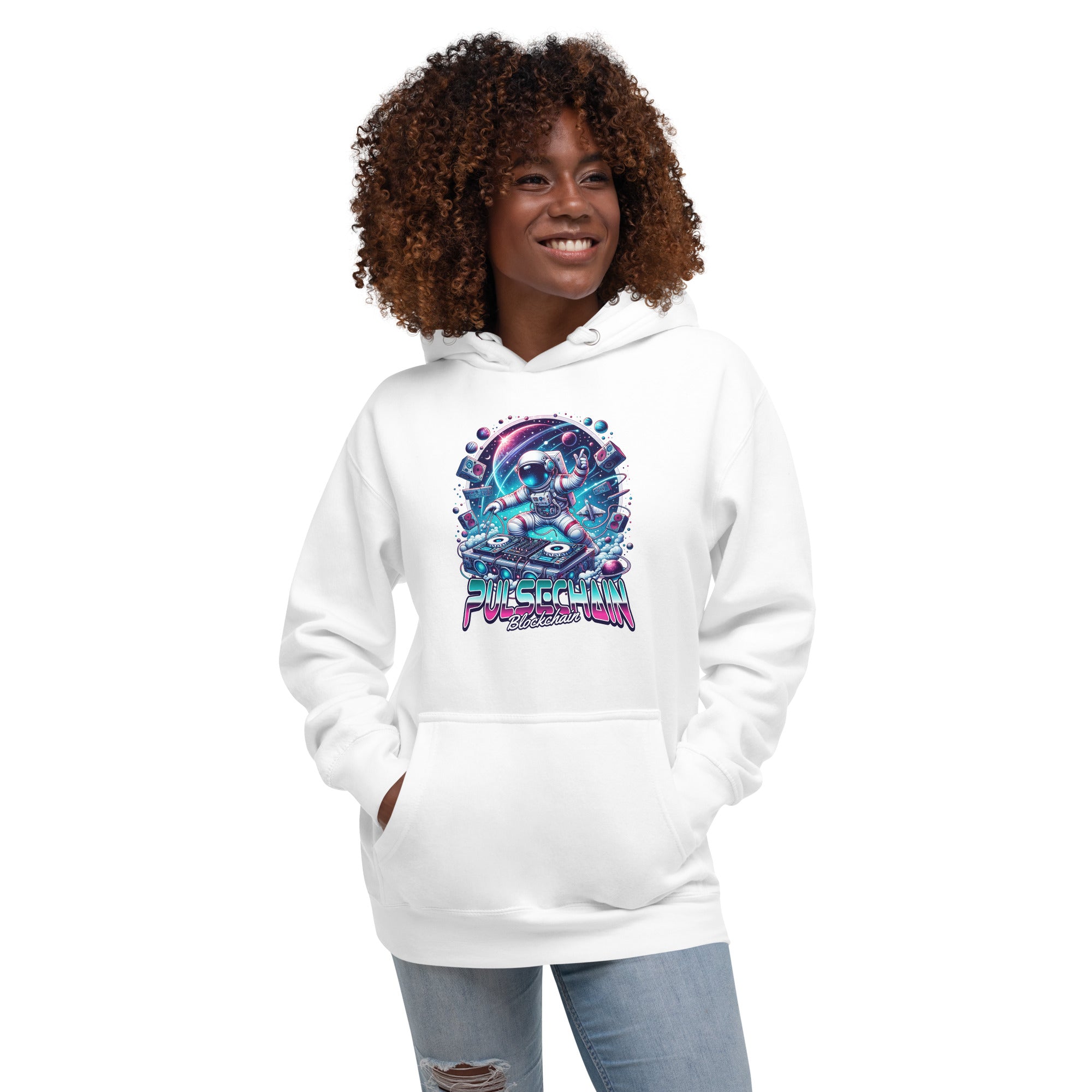 Pulsechain DJ MoonMan Unisex Hoodie