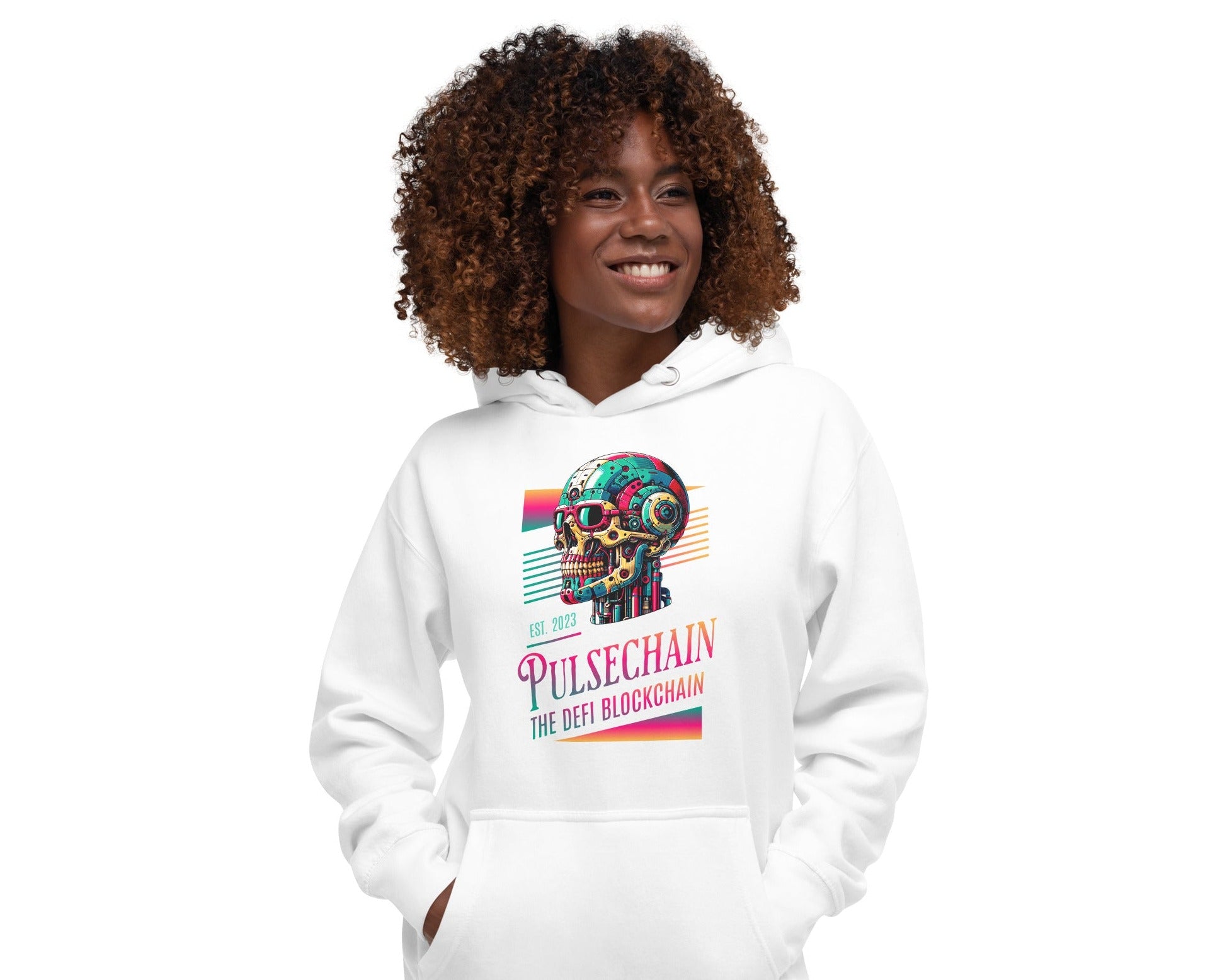 Pulsechain Cosmic Skull Unisex Hoodie