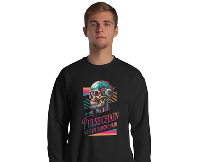 Pulsechain Cosmic Skull Unisex Sweatshirt