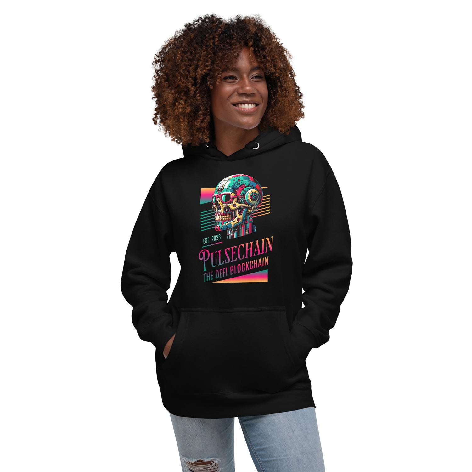 Pulsechain Cosmic Skull Unisex Hoodie