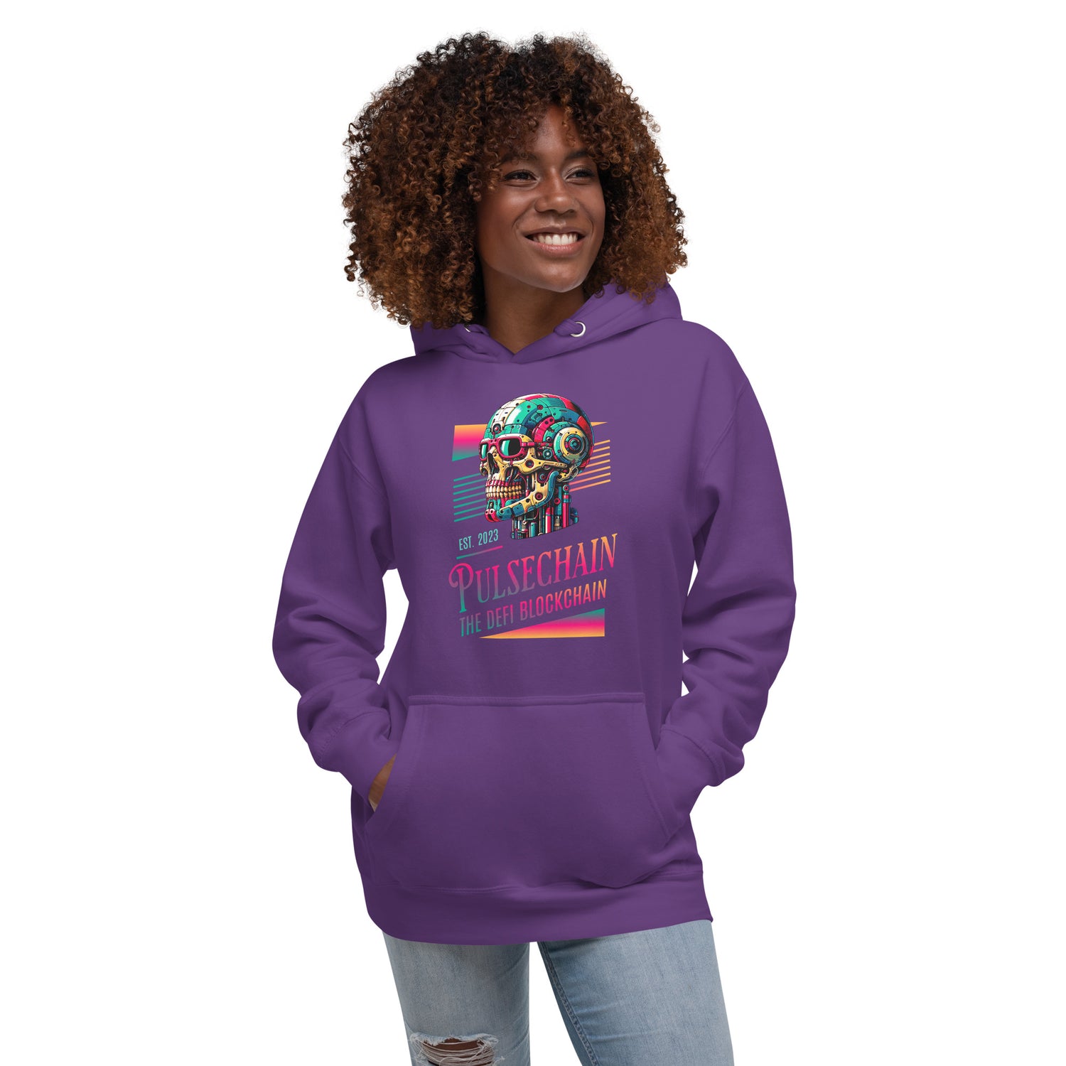 Pulsechain Cosmic Skull Unisex Hoodie